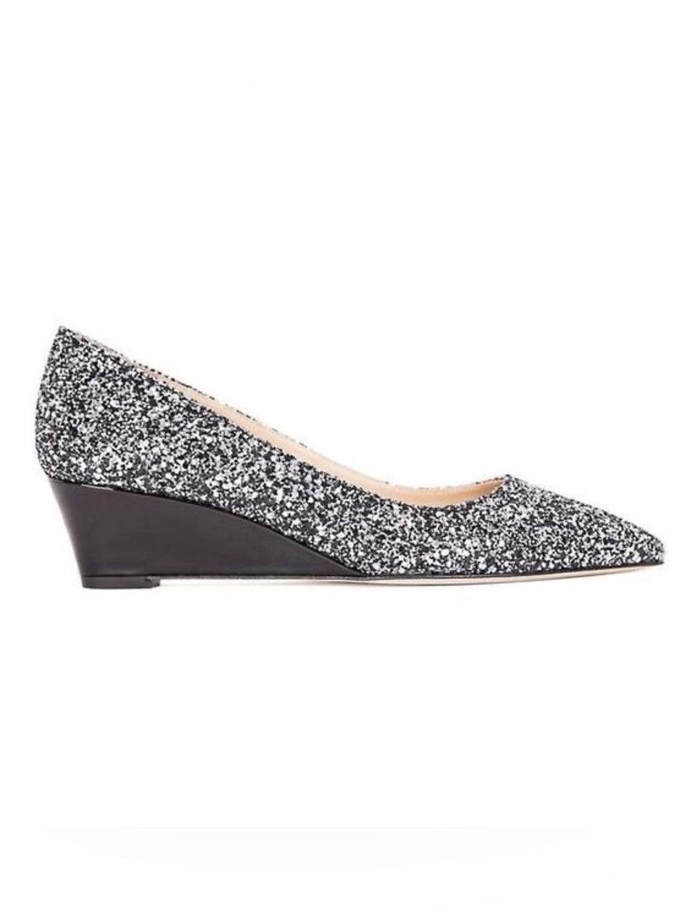 Viajiyu Italy Womens Silver Glitter Pointed-Toe Wedge heels EU 39/ US 8.5-9